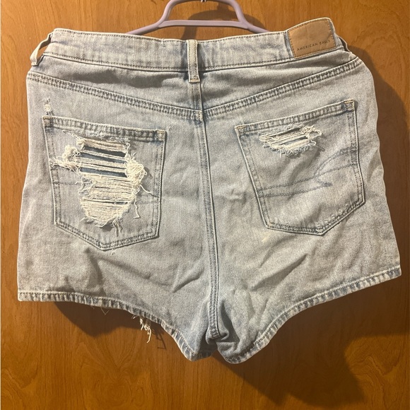 American Eagle Outfitters Distressed Light Blue Jean Shorts - Picture 3 of 4